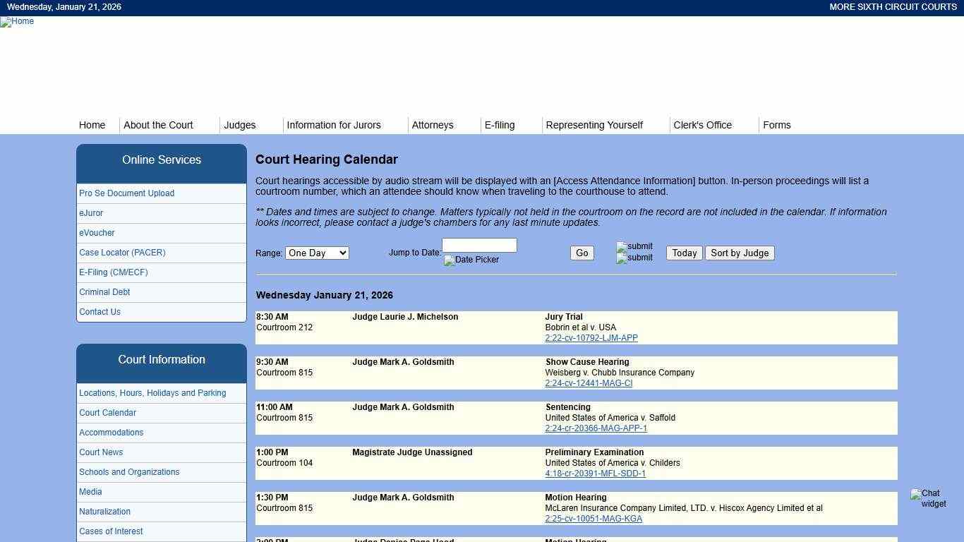 United States District Court -- Eastern Michigan District
